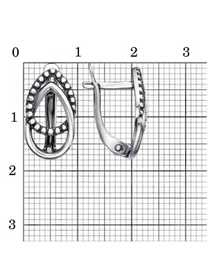 Серьги серебро 925 пробы, покрытие - оксидирование, без вставок