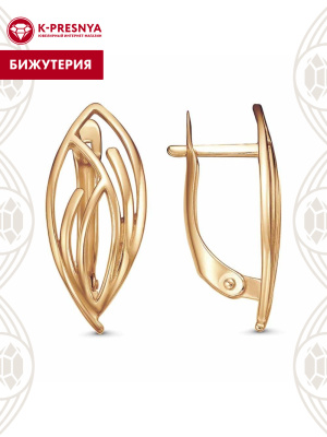 Серьги бижутерия, покрытие - золочение, без вставок