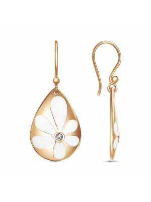 Серьги бижутерия, покрытие - золочение, отделка - эмаль, вставка - стекло ювелирное preciosa