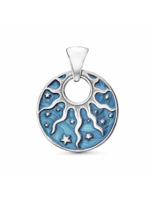 Подвеска серебро 925 пробы, покрытие - родирование, отделка - эмаль, без вставок