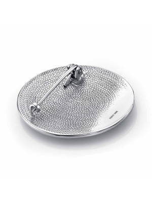 Брошь серебро 925 пробы, покрытие - платинирование, отделка - эмаль, без вставок