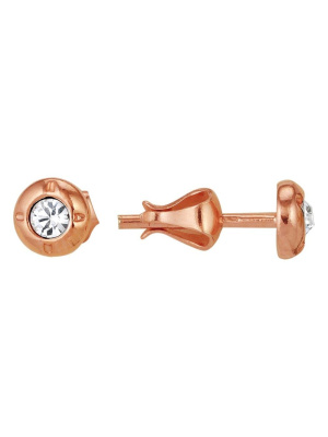 Серьги бижутерия, покрытие - золочение, вставка - стекло ювелирное preciosa