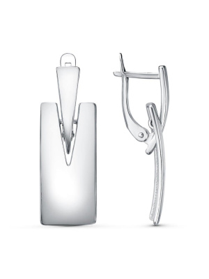 Серьги серебро 925 пробы, покрытие - родирование, без вставок