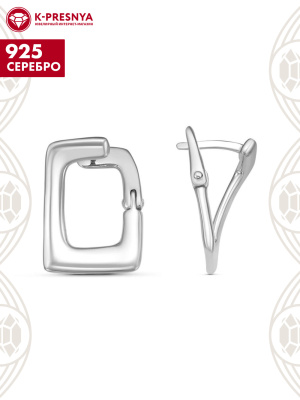 Серьги серебро 925 пробы, покрытие - родирование, без вставок