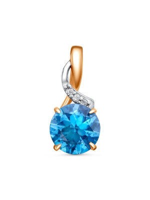 Подвеска серебро 925 пробы, покрытие - золочение, выборочное родирование