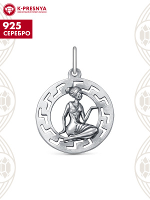 Подвеска "дева" серебро 925 пробы, покрытие - оксидирование, без вставок