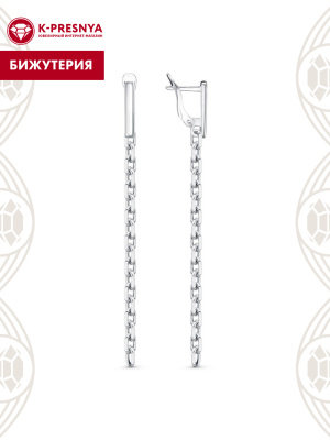 Серьги бижутерия, покрытие - серебрение, без вставок