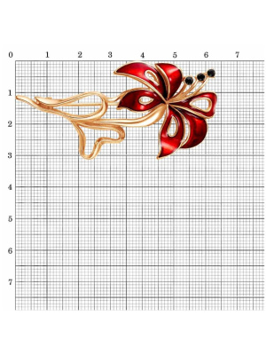 Брошь бижутерия, покрытие - золочение, отделка - эмаль, вставка - стекло ювелирное preciosa