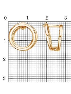 Серьги серебро 925 пробы, покрытие - золочение, без вставок