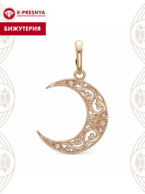 Подвеска бижутерия, покрытие - золочение, вставка - стекло ювелирное preciosa