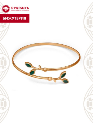 Браслет бижутерия, покрытие - золочение, отделка - эмаль, без вставок