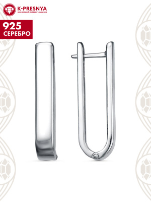 Серьги серебро 925 пробы, покрытие - платинирование, без вставок
