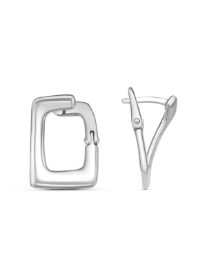 Серьги серебро 925 пробы, покрытие - родирование, без вставок