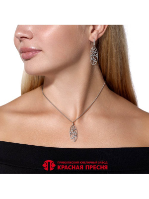 Подвеска серебро 925 пробы, покрытие - оксидирование, без вставок