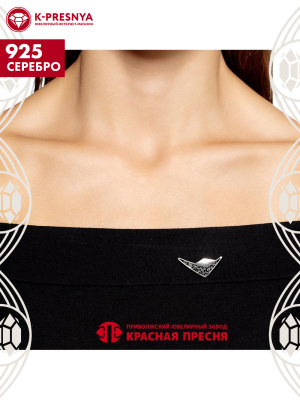 Брошь серебро 925 пробы, покрытие - оксидирование, без вставок