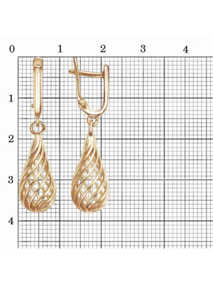 Серьги бижутерия, покрытие - золочение, без вставок
