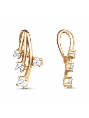 Подвеска серебро 925 пробы, покрытие - золочение, вставка - фианит (недрагоценный камень)