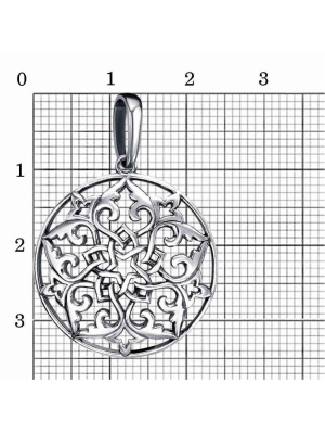 Подвеска серебро 925 пробы, покрытие - оксидирование, без вставок