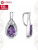 Подвеска серебро 925 пробы, покрытие - родирование, вставка - аметист (полудрагоценный камень), фианит (недрагоценный камень)