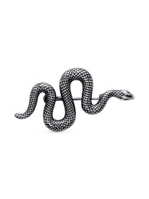 Брошь серебро 925 пробы, покрытие - оксидирование, без вставок