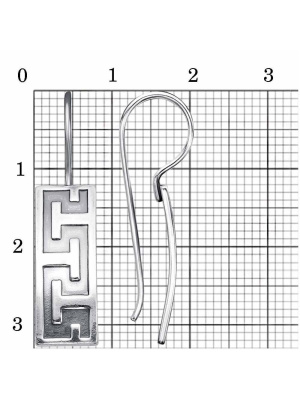 Серьги серебро 925 пробы, покрытие - оксидирование, без вставок