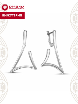 Серьги бижутерия, покрытие - серебрение, без вставок