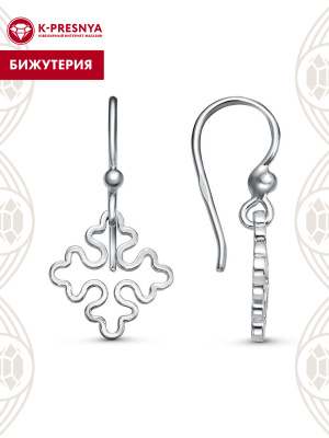 Серьги бижутерия, покрытие - платинирование, без вставок