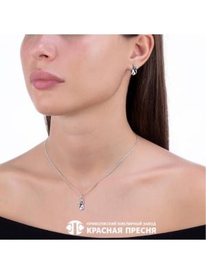 Подвеска серебро 925 пробы, покрытие - оксидирование, вставка - искусственная шпинель