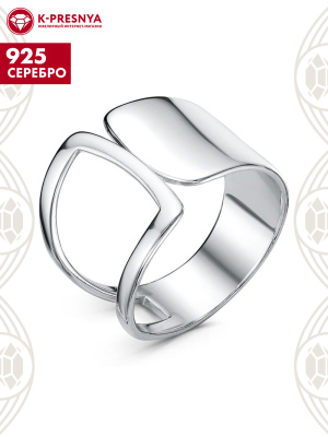 Кольцо серебро 925 пробы, покрытие - родирование, без вставок