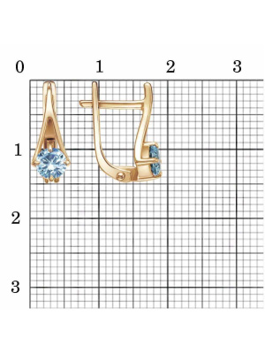 Серьги бижутерия, покрытие - золочение, вставка - фианит (недрагоценный камень)