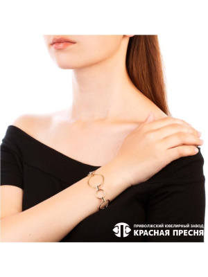 Браслет серебро 925 пробы, покрытие - золочение, без вставок