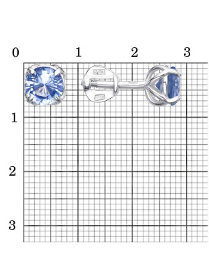 Серьги серебро 925 пробы, без покрытия, вставка - искусственная шпинель