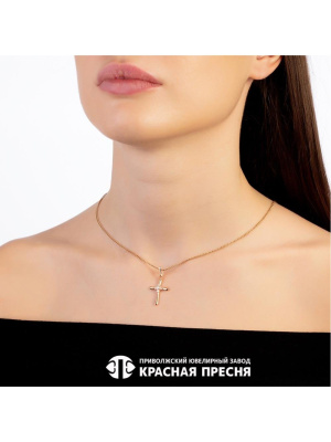 Подвеска серебро 925 пробы, покрытие - золочение, вставка - фианит (недрагоценный камень)