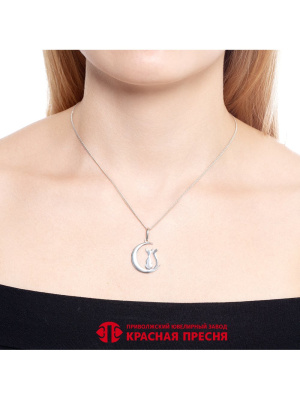 Подвеска серебро 925 пробы, покрытие - платинирование, без вставок