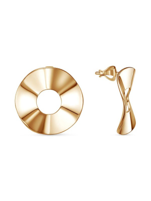 Серьги серебро 925 пробы, покрытие - золочение, без вставок