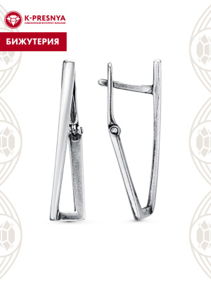 Серьги бижутерия, покрытие - серебрение с оксидированием, без вставок