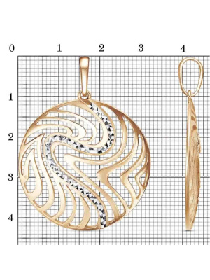 Подвеска бижутерия, покрытие - золочение, отделка - алмазная грань, без вставок