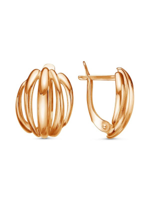 Серьги бижутерия, покрытие - золочение, без вставок