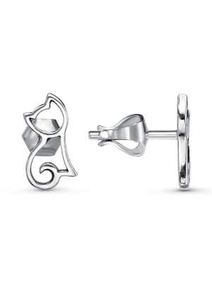 Серьги серебро 925 пробы, покрытие - оксидирование, без вставок