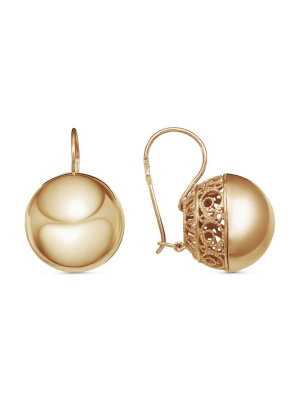 Серьги бижутерия, покрытие - золочение, без вставок