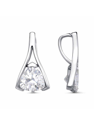 Подвеска бижутерия, покрытие - платинирование, вставка - фианит (недрагоценный камень)