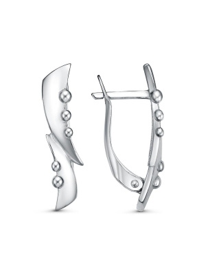 Серьги бижутерия, покрытие - платинирование, без вставок