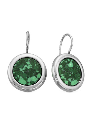 Серьги бижутерия, покрытие - серебрение с оксидированием, вставка - искусственный малахит