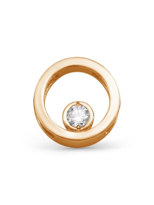 Подвеска серебро 925 пробы, покрытие - золочение, вставка - фианит (недрагоценный камень)