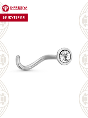 Пирсинг бижутерия, покрытие - серебрение, вставка - стекло ювелирное preciosa