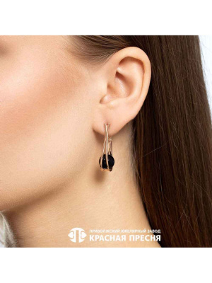 Серьги серебро 925 пробы, покрытие - золочение, вставка - имитация жемчуга