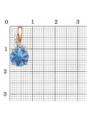 Подвеска серебро 925 пробы, покрытие - золочение, выборочное родирование